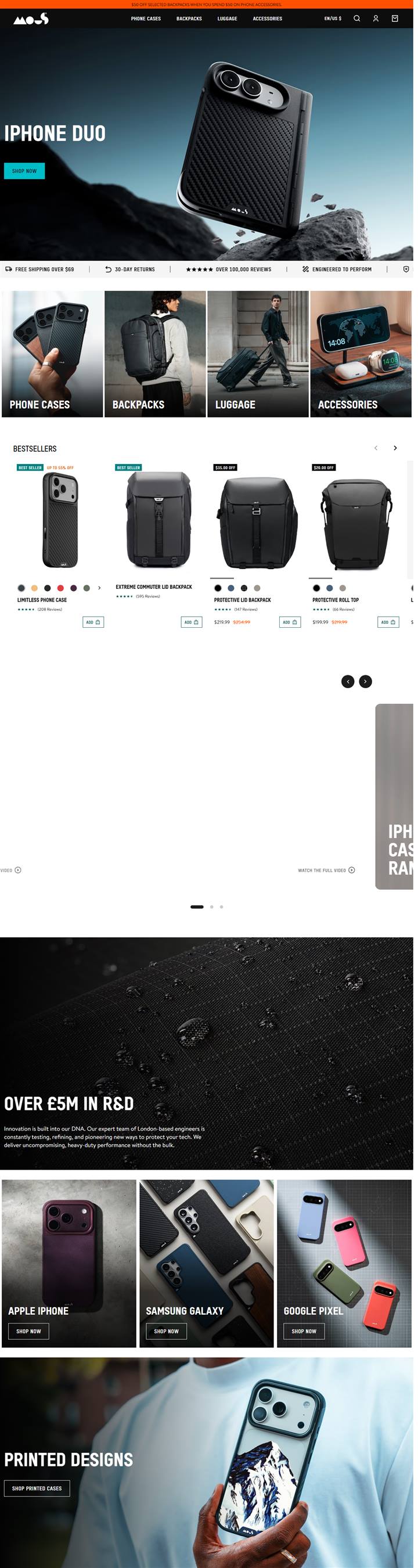 Mous homepage on a desktop browser