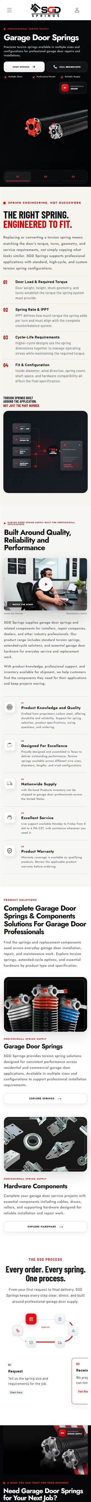 SGD Springs homepage on a phone