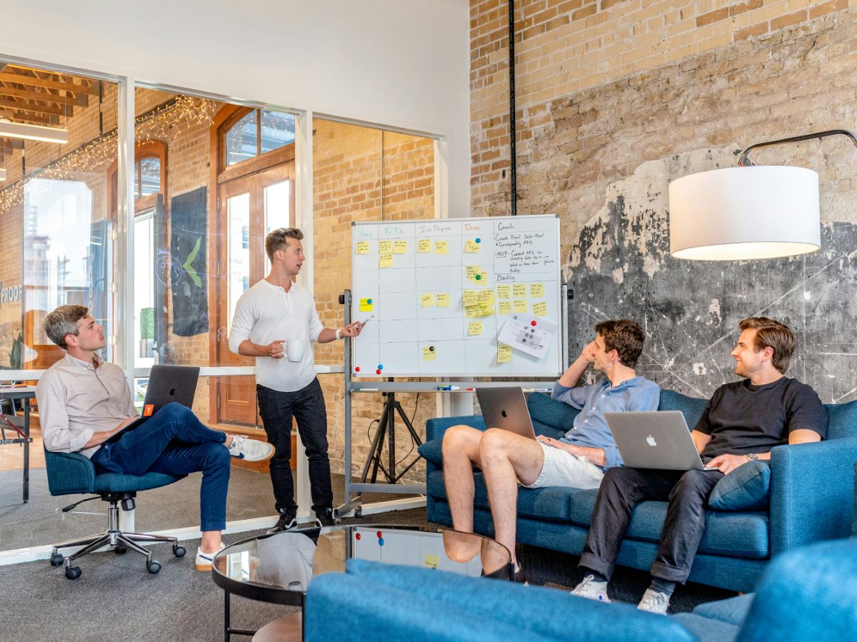 Planning a sprint on a whiteboard: story, to do, in progress, done